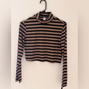 Striped Black and Orange Women's Top